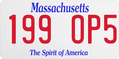 MA license plate 199OP5