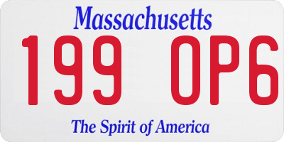MA license plate 199OP6