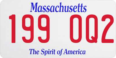 MA license plate 199OQ2