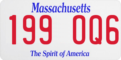 MA license plate 199OQ6