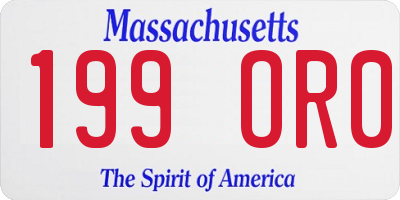 MA license plate 199OR0