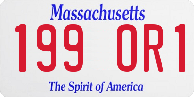 MA license plate 199OR1