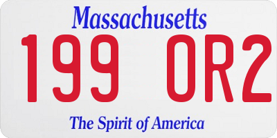 MA license plate 199OR2