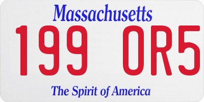 MA license plate 199OR5
