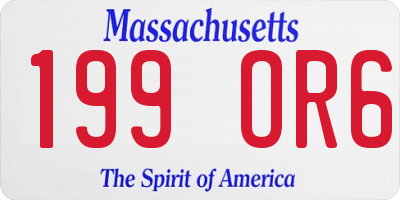 MA license plate 199OR6