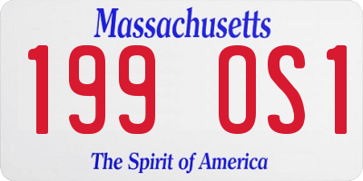MA license plate 199OS1