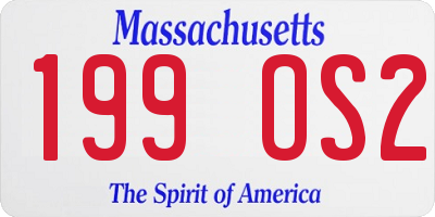 MA license plate 199OS2