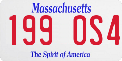 MA license plate 199OS4