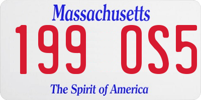 MA license plate 199OS5