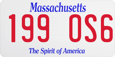 MA license plate 199OS6