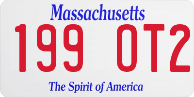 MA license plate 199OT2