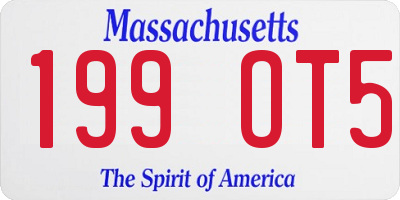 MA license plate 199OT5