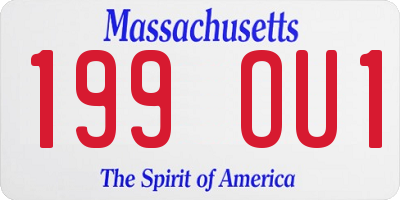 MA license plate 199OU1