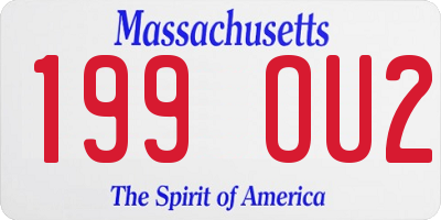MA license plate 199OU2