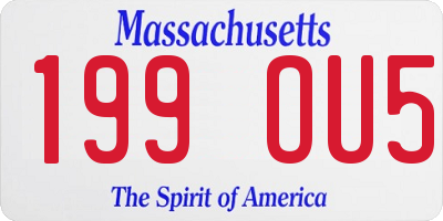 MA license plate 199OU5