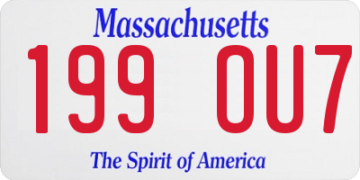 MA license plate 199OU7