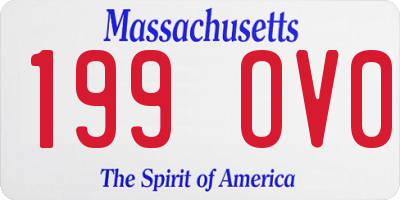 MA license plate 199OV0