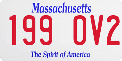 MA license plate 199OV2
