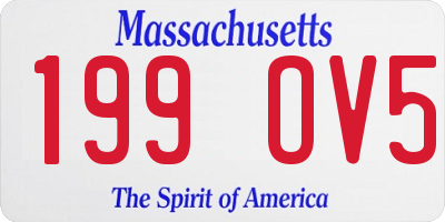 MA license plate 199OV5