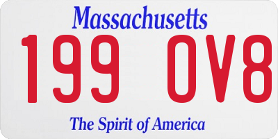 MA license plate 199OV8