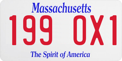 MA license plate 199OX1
