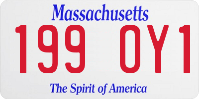 MA license plate 199OY1