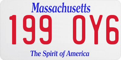 MA license plate 199OY6