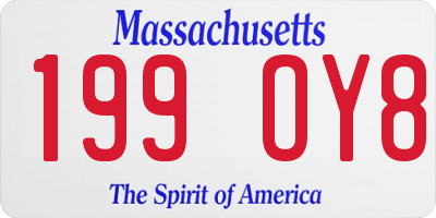 MA license plate 199OY8