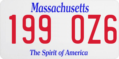 MA license plate 199OZ6