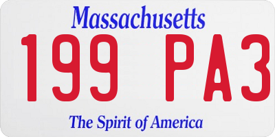 MA license plate 199PA3