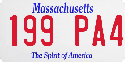 MA license plate 199PA4
