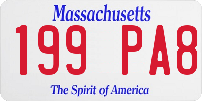 MA license plate 199PA8