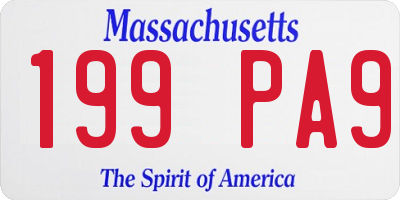 MA license plate 199PA9