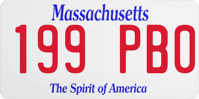 MA license plate 199PB0