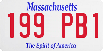 MA license plate 199PB1