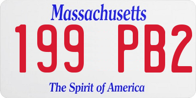 MA license plate 199PB2