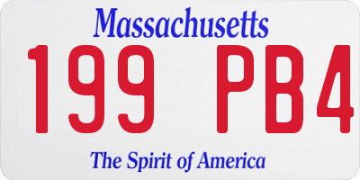 MA license plate 199PB4