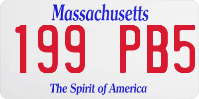 MA license plate 199PB5