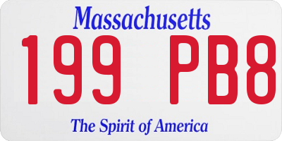 MA license plate 199PB8