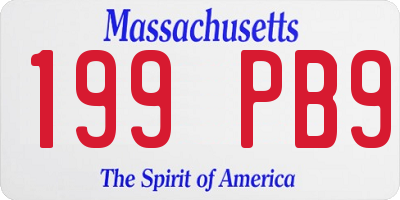 MA license plate 199PB9