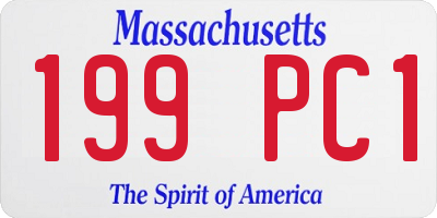MA license plate 199PC1