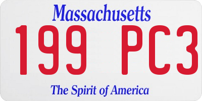 MA license plate 199PC3