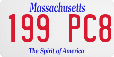 MA license plate 199PC8