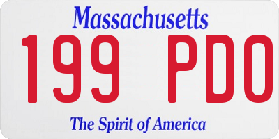 MA license plate 199PD0