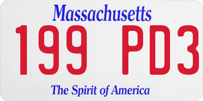 MA license plate 199PD3