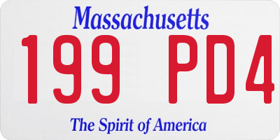 MA license plate 199PD4