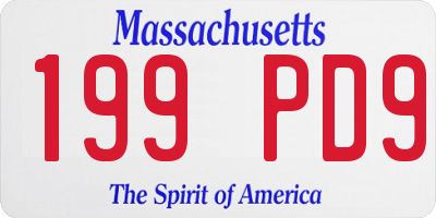 MA license plate 199PD9