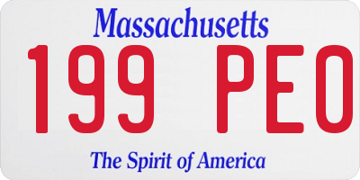 MA license plate 199PE0