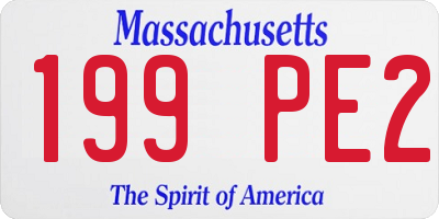 MA license plate 199PE2