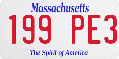 MA license plate 199PE3